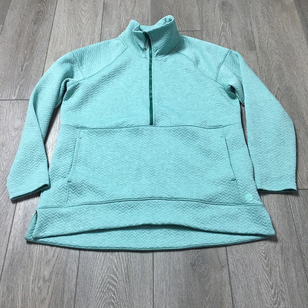 L.L. Bean women's quilted quarter-zip 1/4 pullover Light Blue Women L Regular